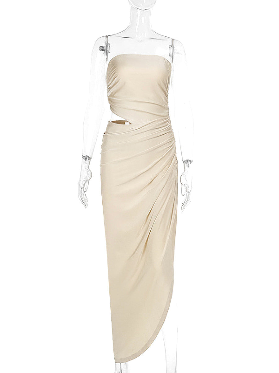 Elegant Strapless Long Dress for Spring