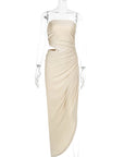 Elegant Strapless Long Dress for Spring