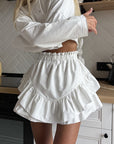 Summer High Waist Ruffle Cake Skirt