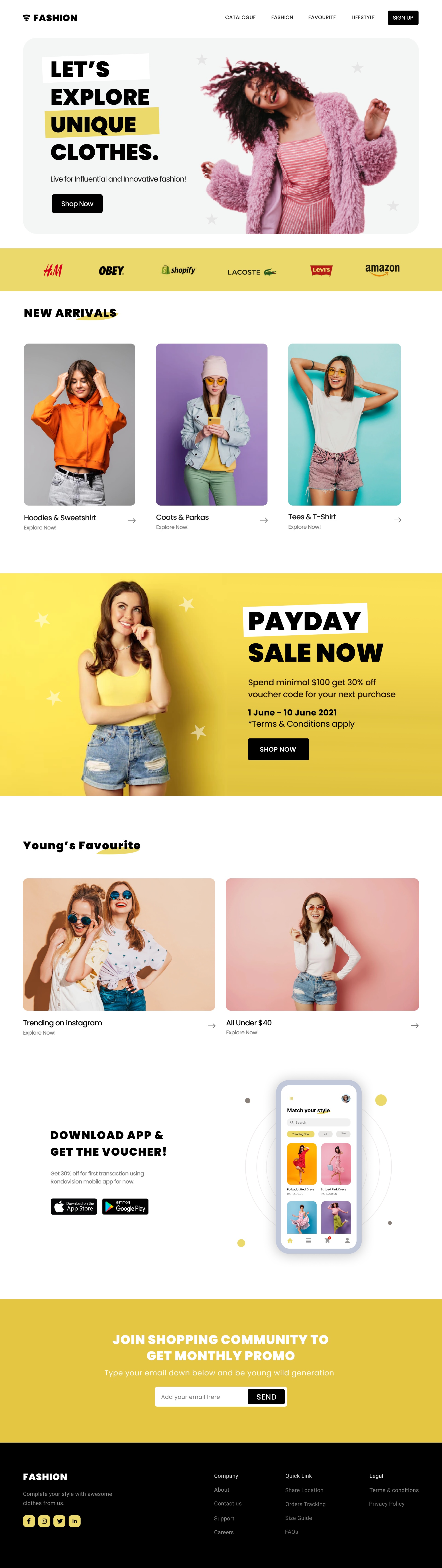 Vaela fashion landing page